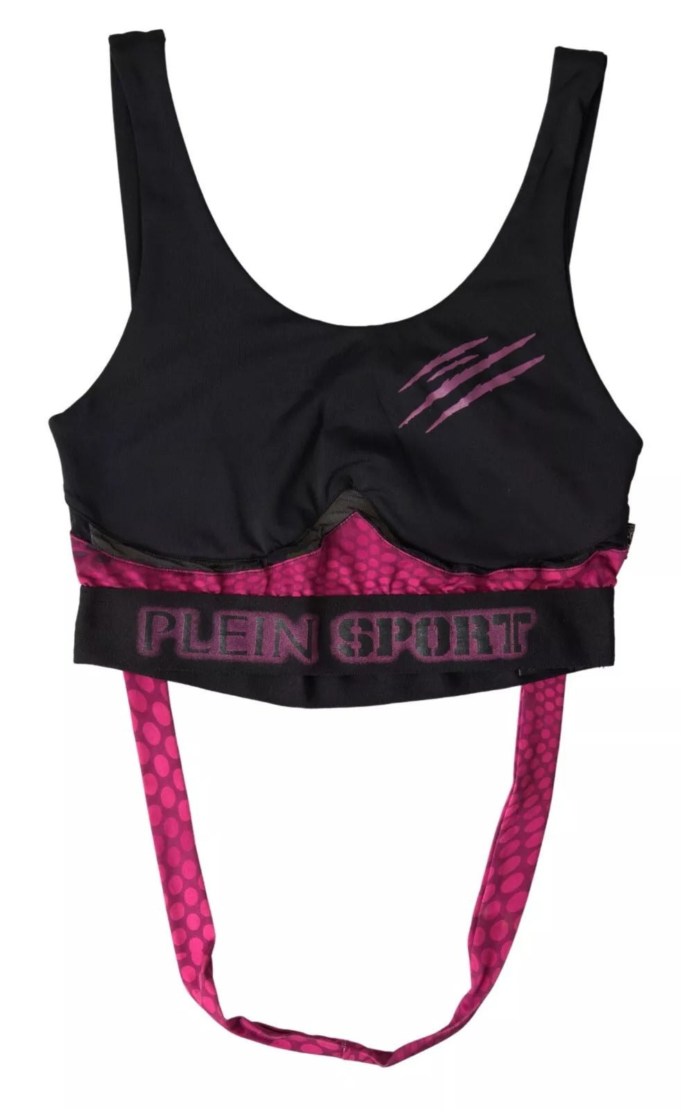 Plein Sport Schwarz Fuchsia Logo Athlet Hannah BH Unterwäsche