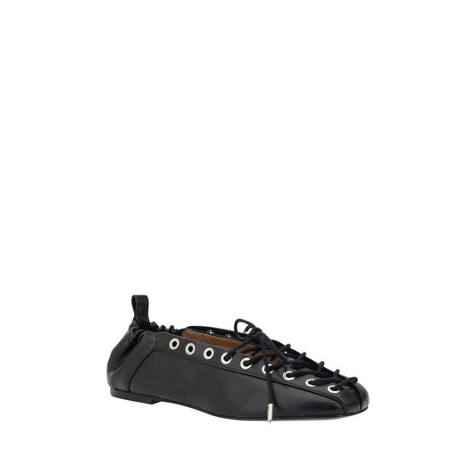 Ganni Schwarze Ballett-Flats aus Polyester