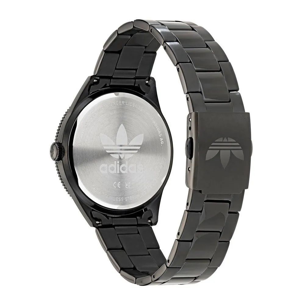 Adidas Schwarze Edelstahl-Dress-Uhr