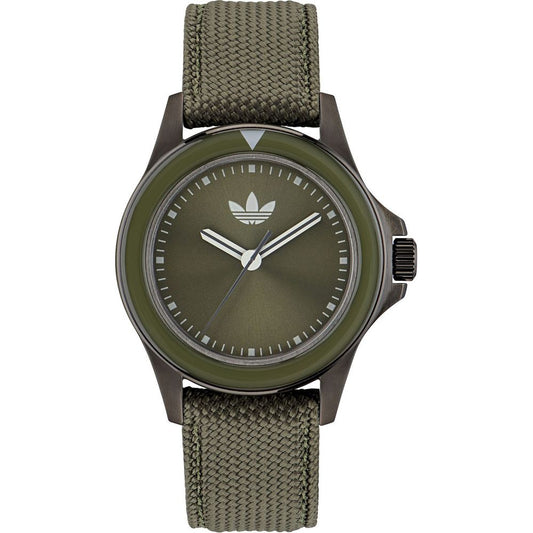 Adidas Grüne Stoff-Uhr mit Stoffarmband