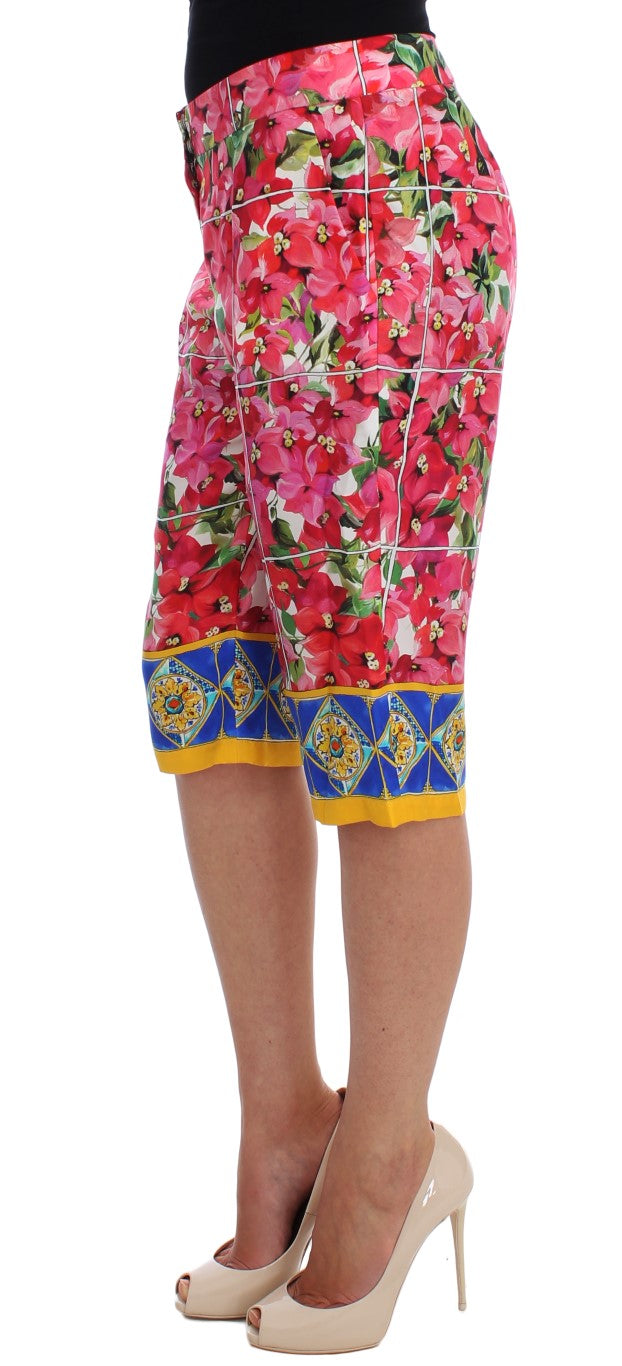 Dolce & Gabbana Multicolor Floral Knie Capris Shorts Hosen