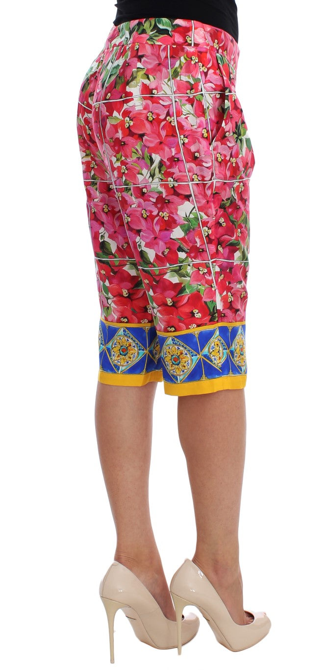 Dolce & Gabbana Multicolor Floral Knie Capris Shorts Hosen