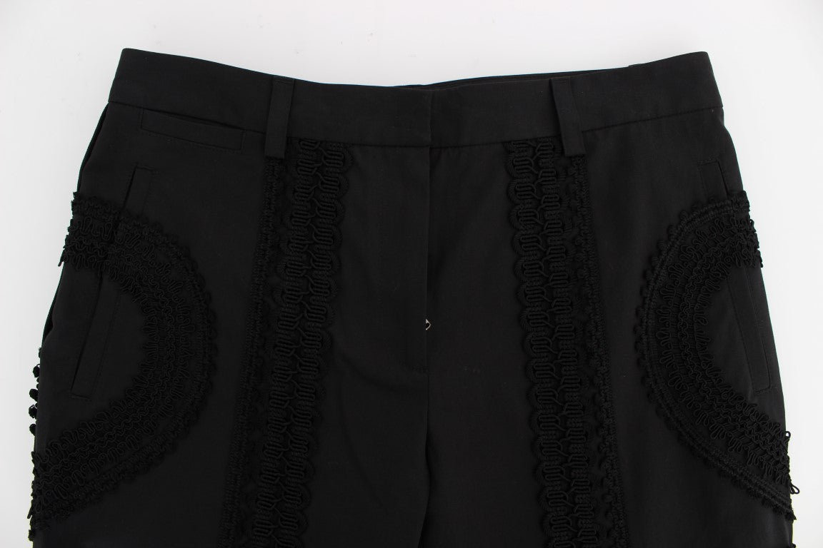 Dolce & Gabbana Schwarze Baumwoll-Stretch-Capris-Hose