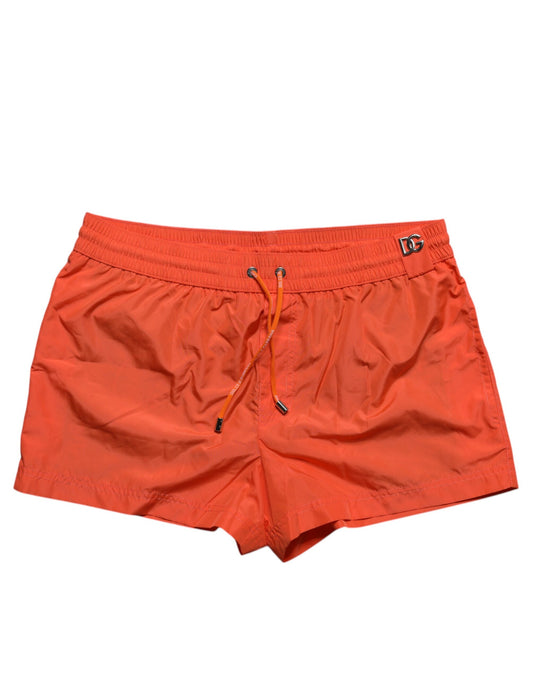 Dolce & Gabbana Orange Polyester Strandbekleidung Shorts 2Pc Bademode