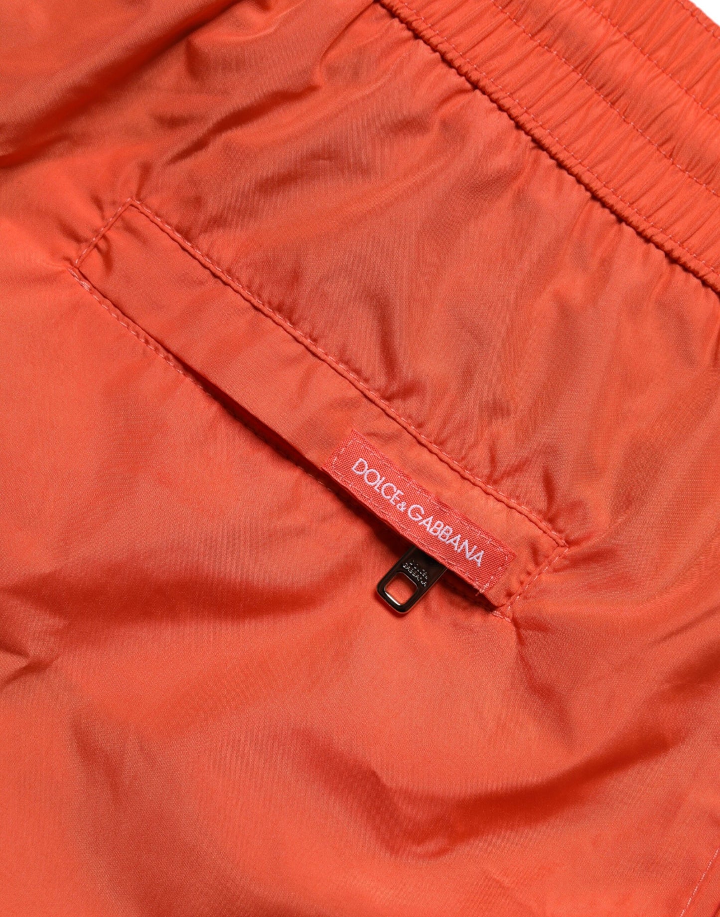 Dolce & Gabbana Orange Polyester Strandbekleidung Shorts 2Pc Bademode