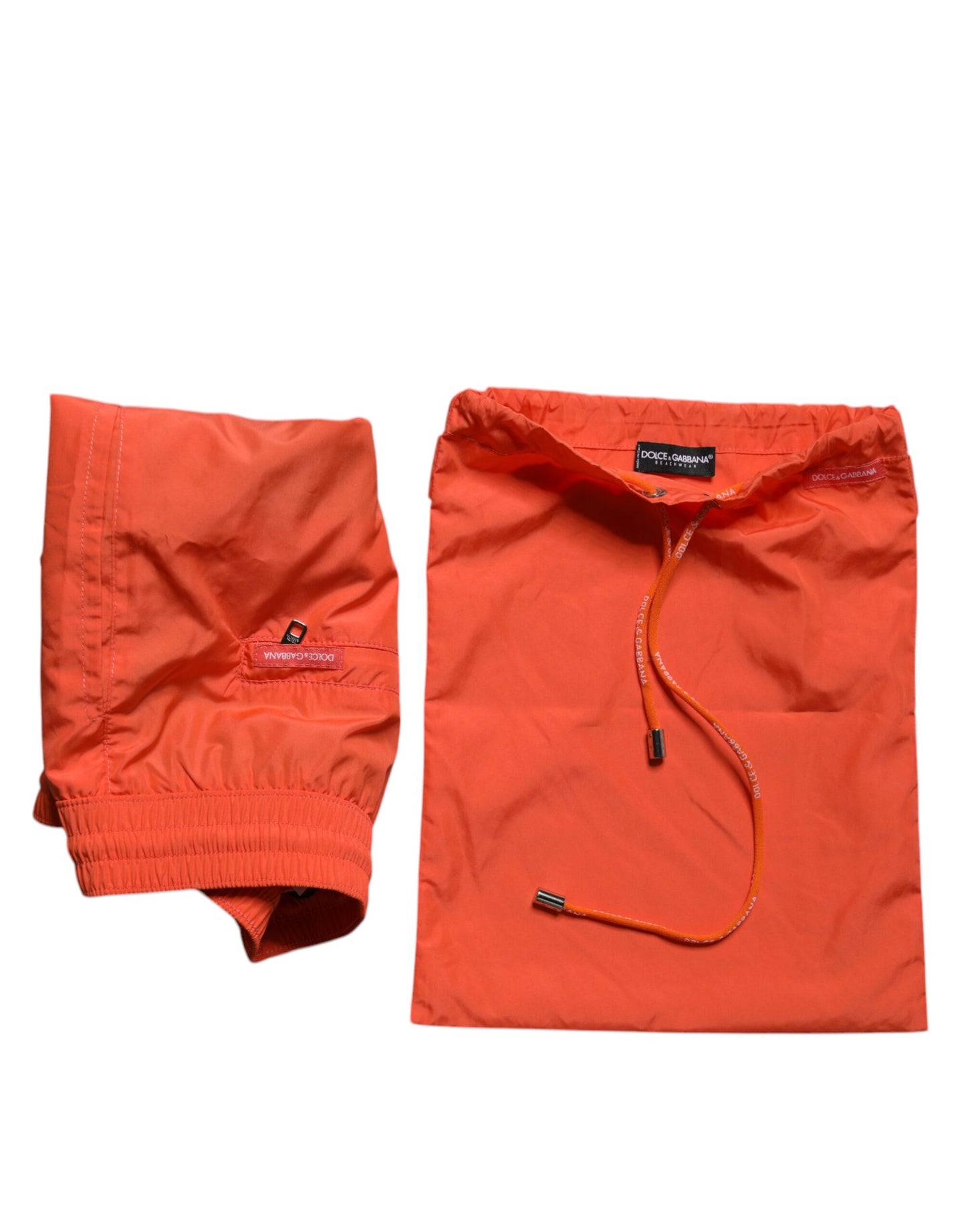 Dolce & Gabbana Orange Polyester Strandbekleidung Shorts 2Pc Bademode