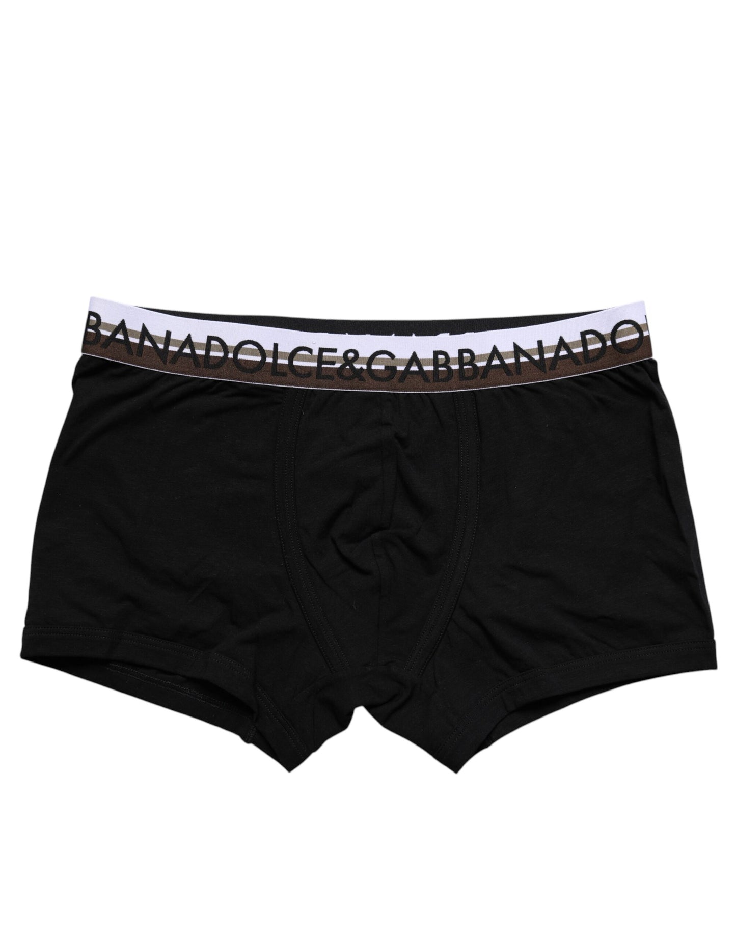 Dolce & Gabbana Schwarze Cotton Stretch Regular Boxer Unterwäsche