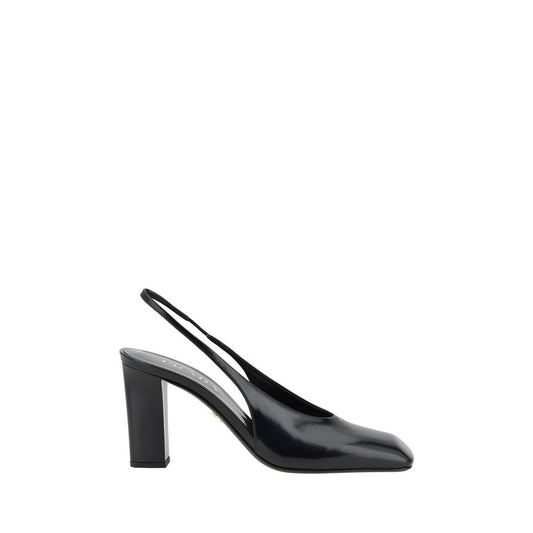 Prada Schwarze Kalbsleder Pumps
