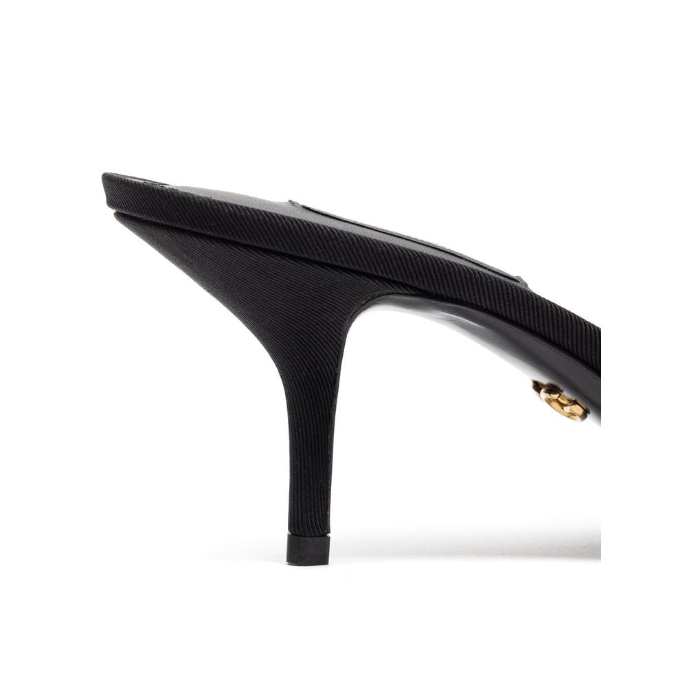 Dolce & Gabbana Schwarze Baumwoll-Pantoletten
