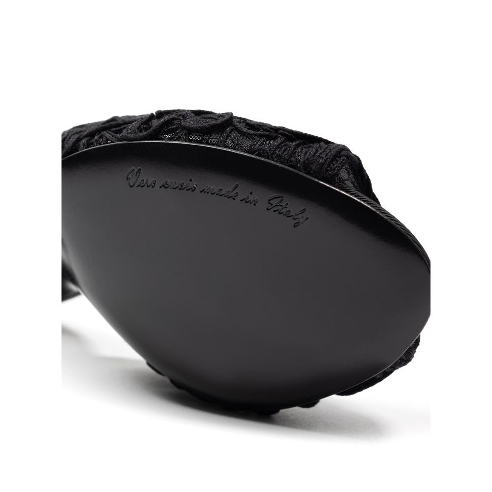 Dolce & Gabbana Schwarze Baumwoll-Pantoletten
