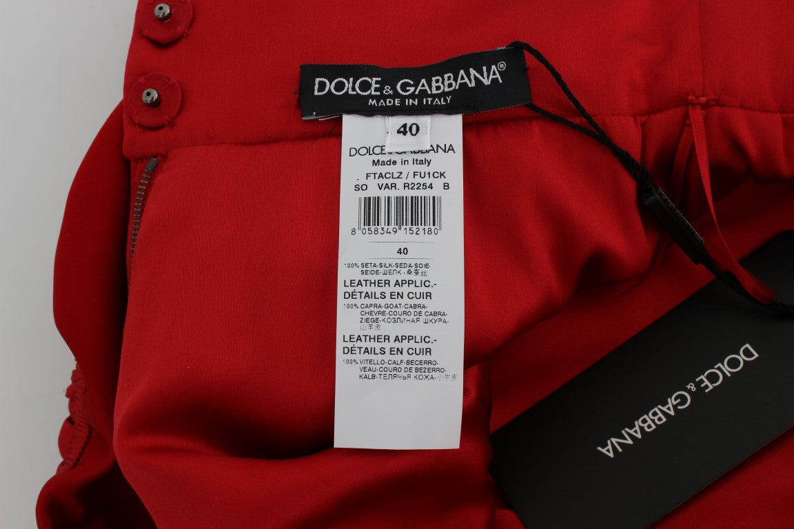 Dolce & Gabbana Rote Seidenrosen Sizilien Shorts