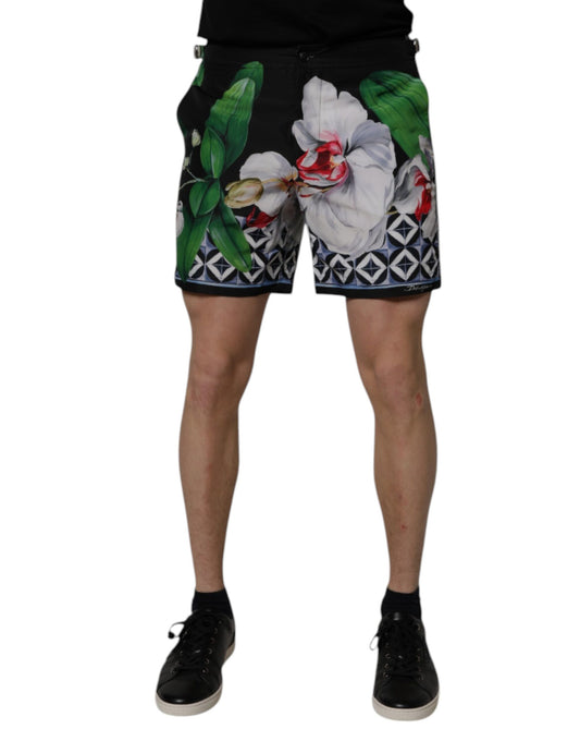 Dolce & Gabbana Mehrfarbige geblümte Polyester Herren Bermudashorts
