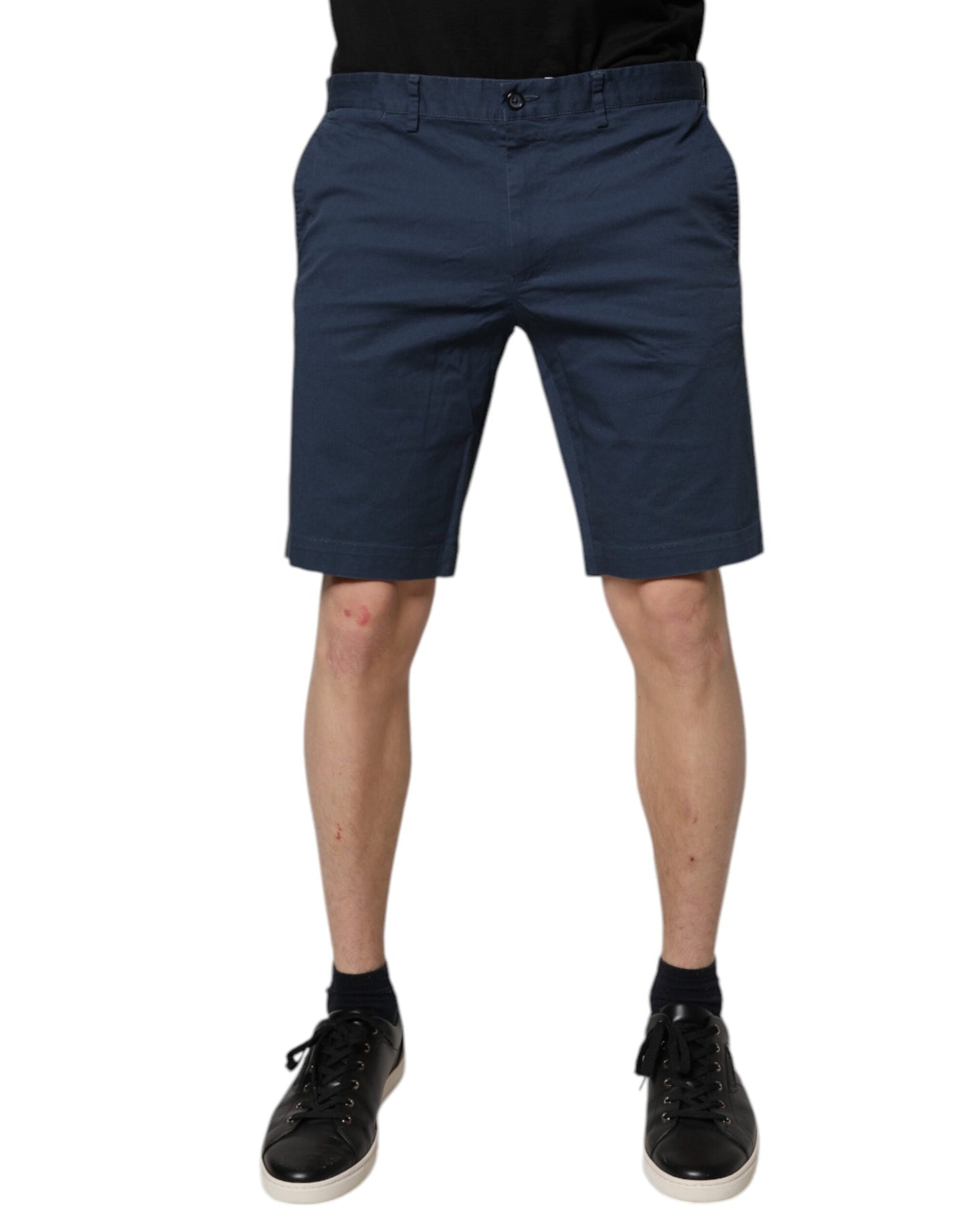 Dolce & Gabbana Blaue Bermuda-Shorts aus Baumwolle mit mittlerer Taille für Männer