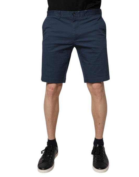 Dolce & Gabbana Blaue Bermuda-Shorts aus Baumwolle mit mittlerer Taille für Männer