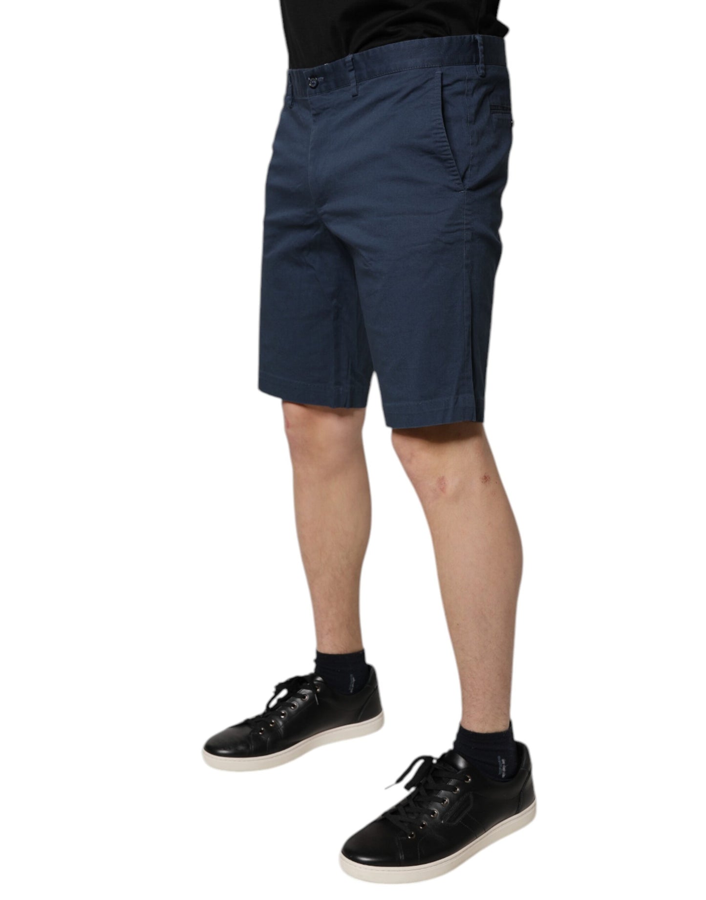 Dolce & Gabbana Blaue Bermuda-Shorts aus Baumwolle mit mittlerer Taille für Männer