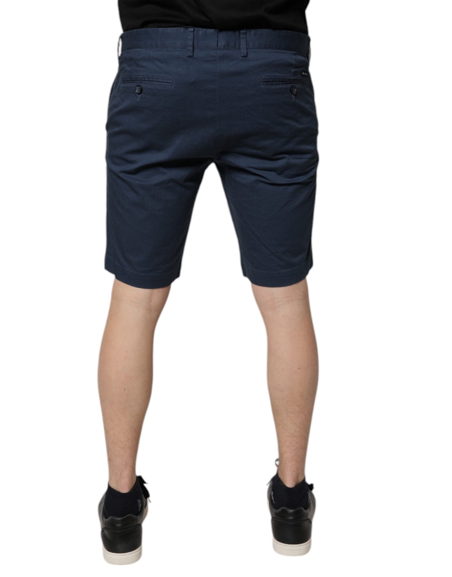 Dolce & Gabbana Blaue Bermuda-Shorts aus Baumwolle mit mittlerer Taille für Männer