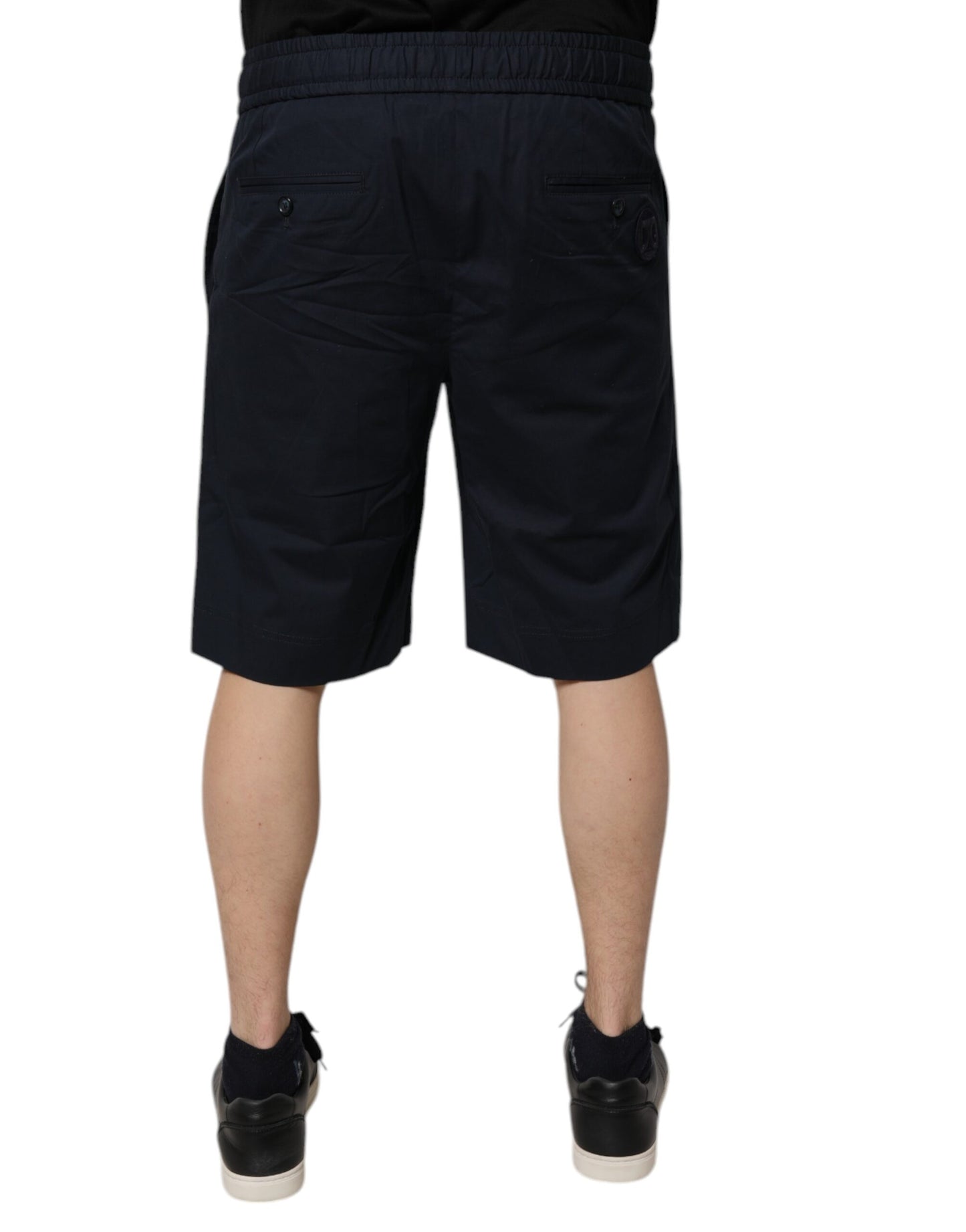 Dolce & Gabbana Dunkelblaue Bermudas aus Baumwolle Sweatshorts Shorts