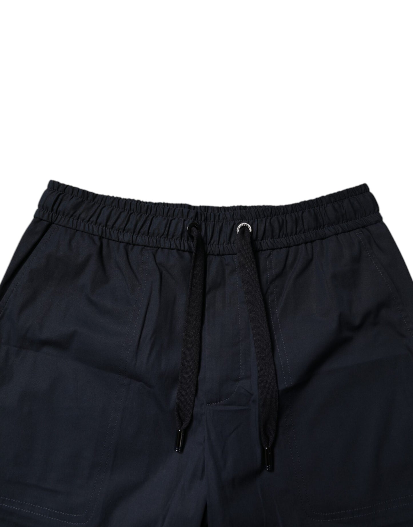 Dolce & Gabbana Dunkelblaue Bermudas aus Baumwolle Sweatshorts Shorts