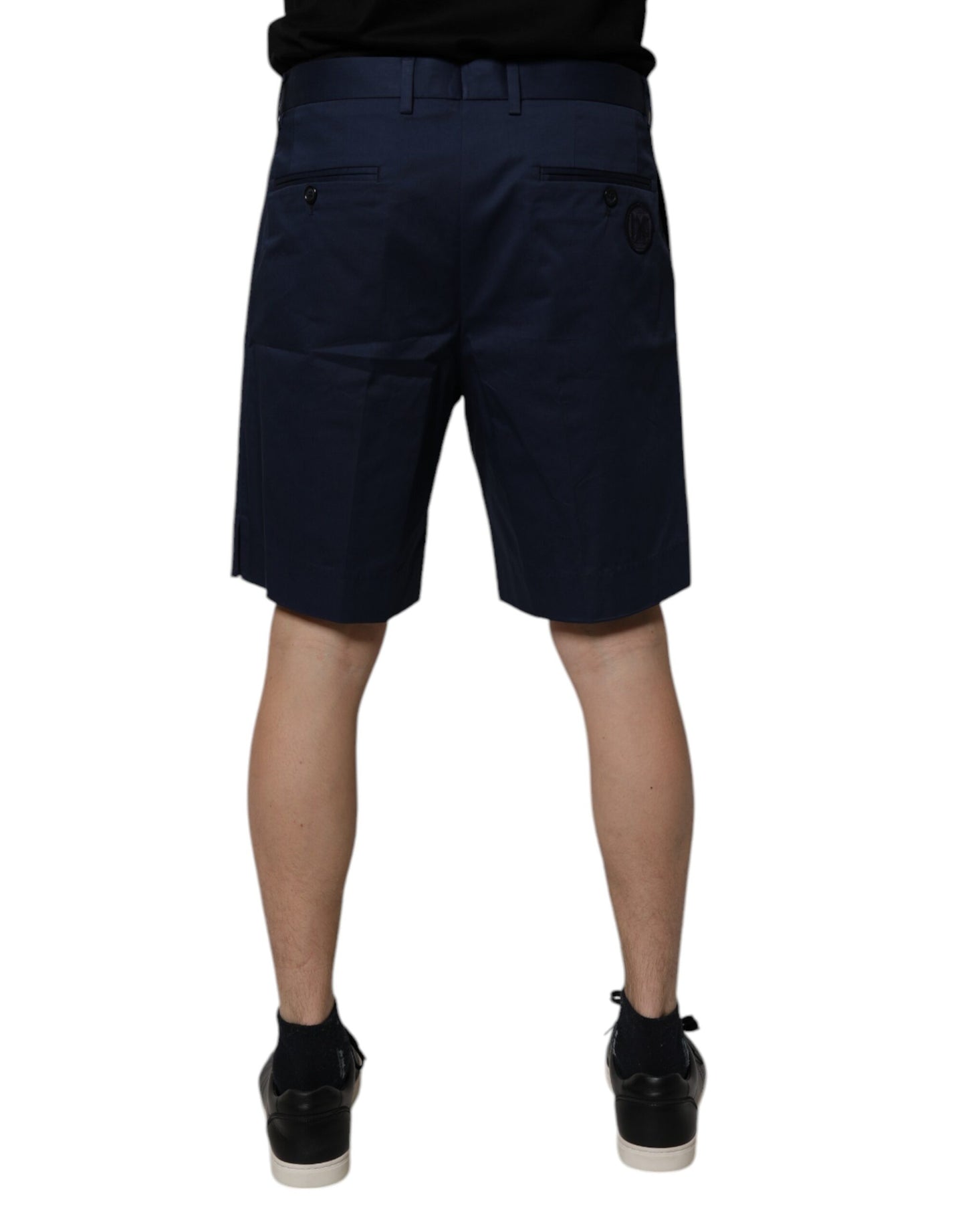 Dolce & Gabbana Dunkelblaue Bermuda-Shorts aus Baumwolle mit mittlerer Taille für Männer