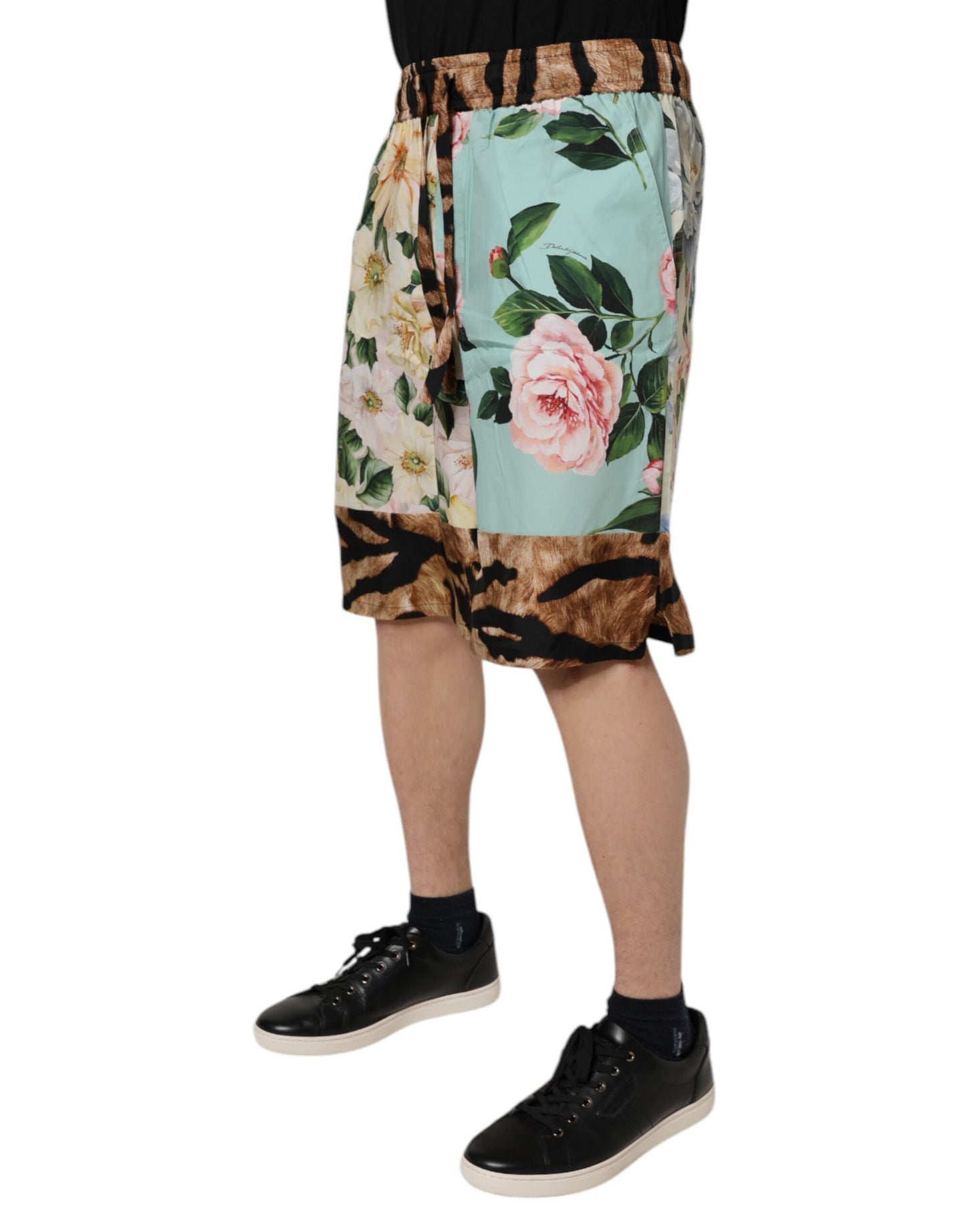 Dolce & Gabbana Mehrfarbige Bermudashorts mit Blumendruck für Männer