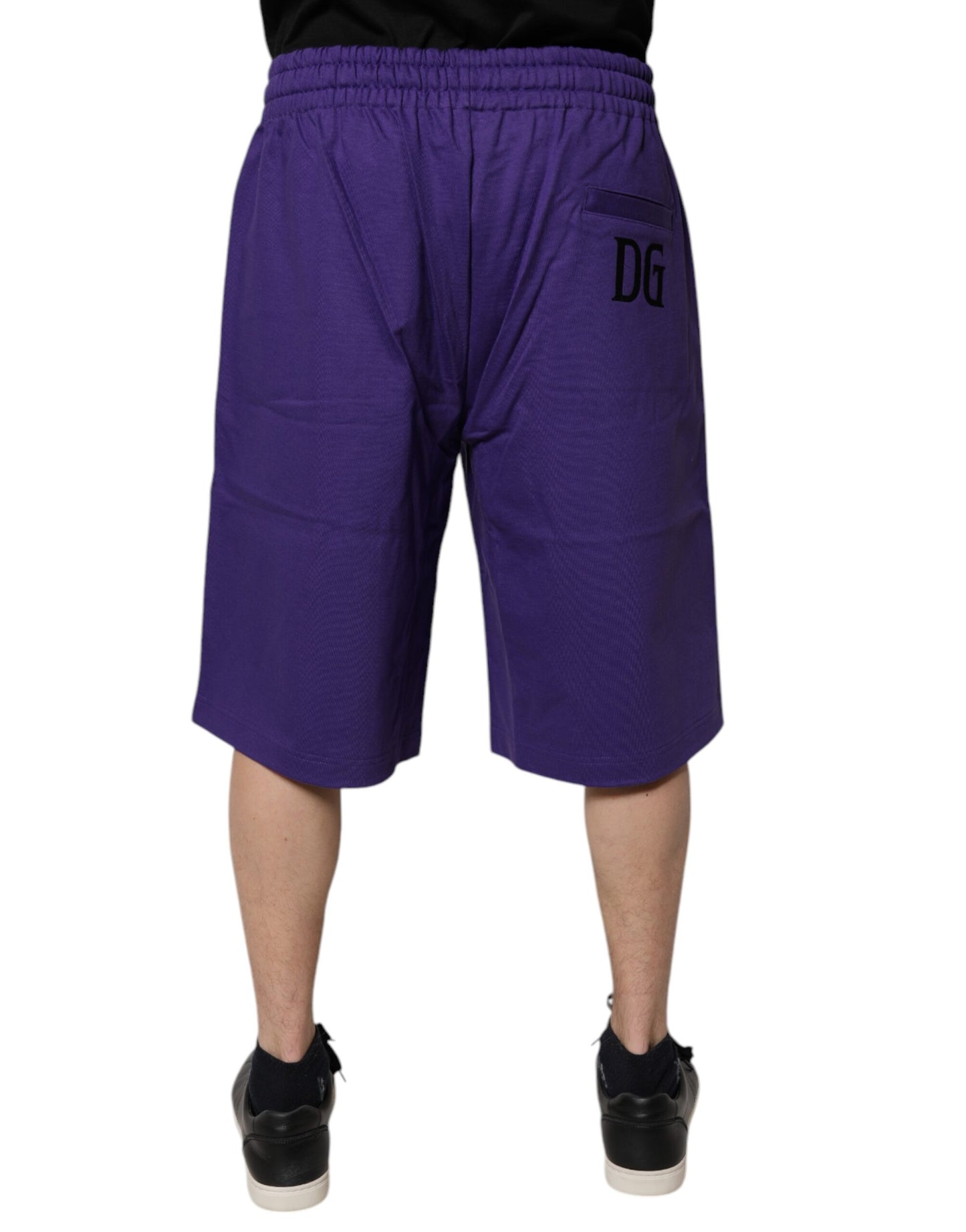 Dolce & Gabbana Lila Baumwolle Männer Bermuda Sweatshorts Shorts