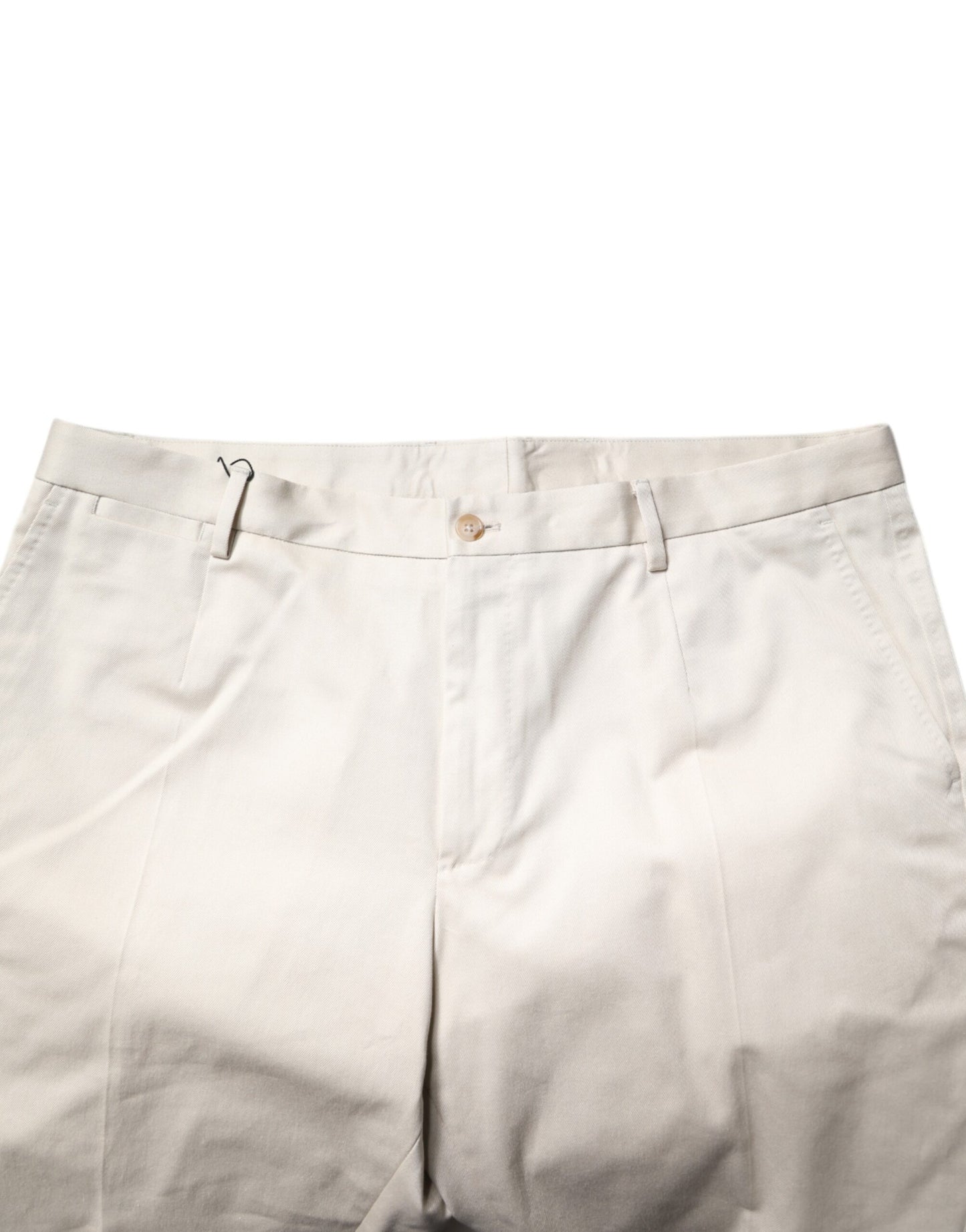 Dolce & Gabbana Beigefarbene Bermuda-Shorts aus Baumwolle mit mittlerer Taille