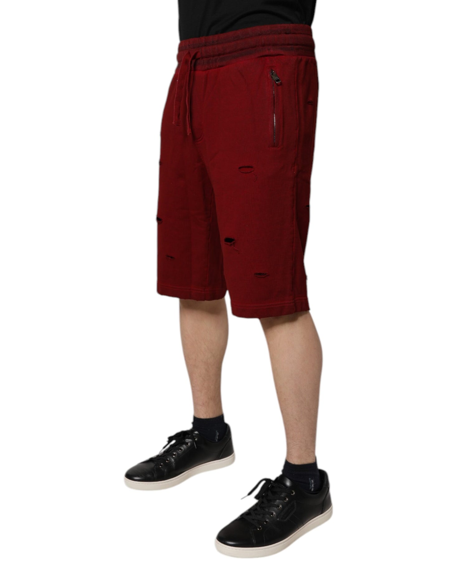 Dolce & Gabbana Bordeaux Baumwolle Bermuda Männer Sweatshorts Shorts