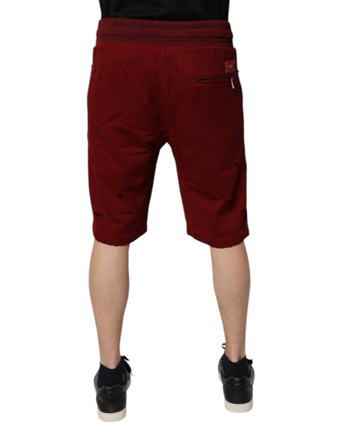 Dolce & Gabbana Bordeaux Baumwolle Bermuda Männer Sweatshorts Shorts