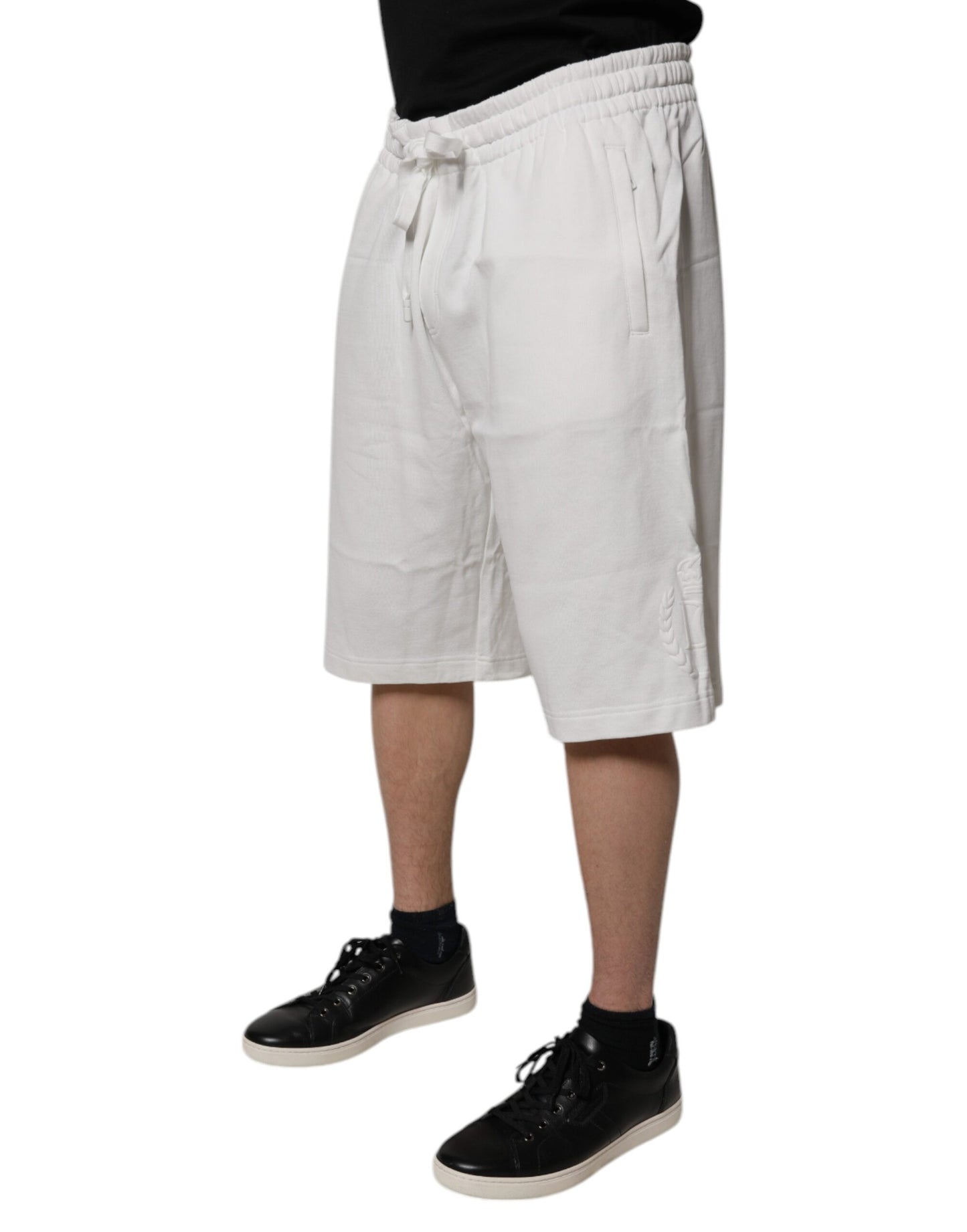 Dolce & Gabbana Weiße Baumwoll-Sweatshorts Männer Bermuda-Shorts