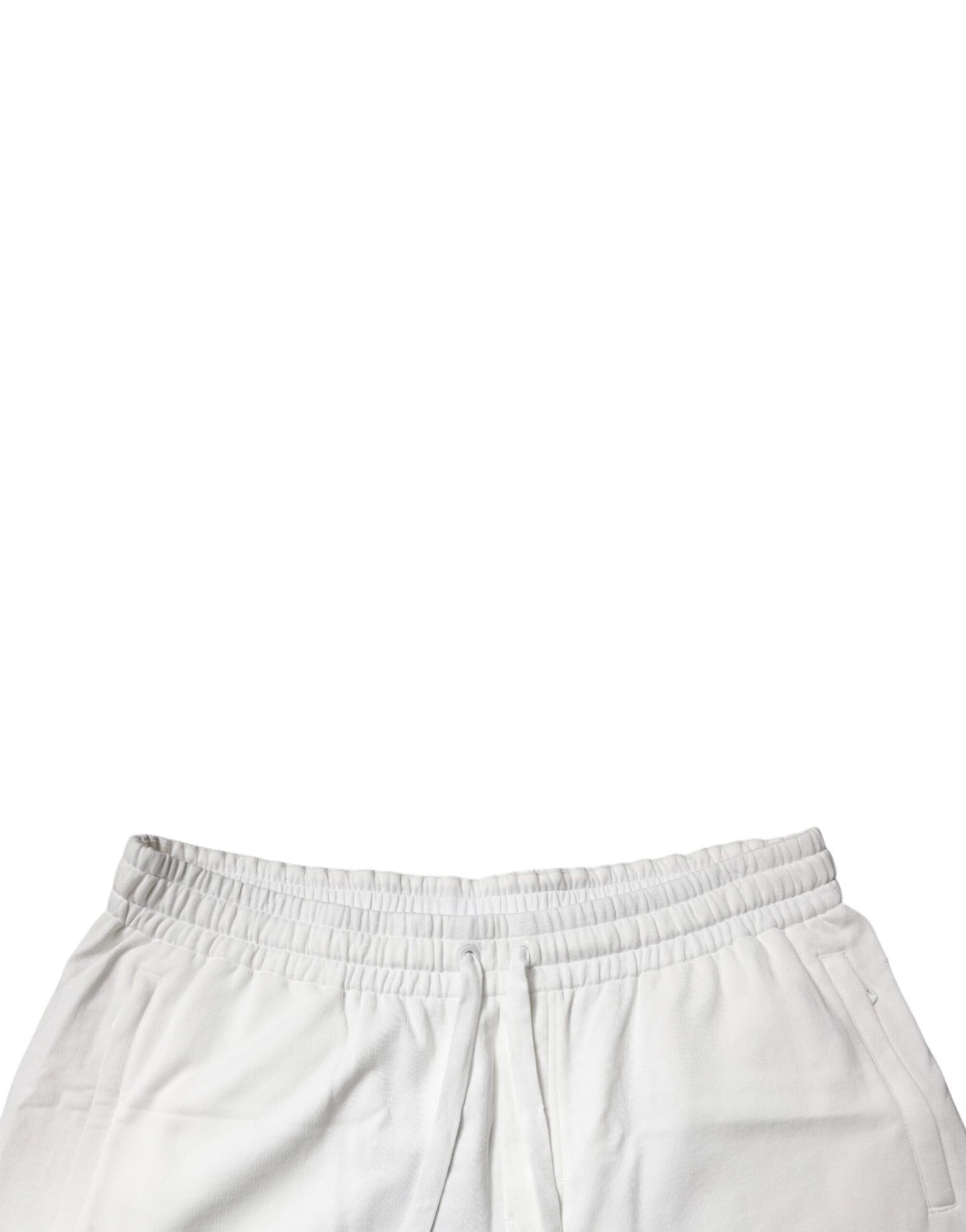 Dolce & Gabbana Weiße Baumwoll-Sweatshorts Männer Bermuda-Shorts