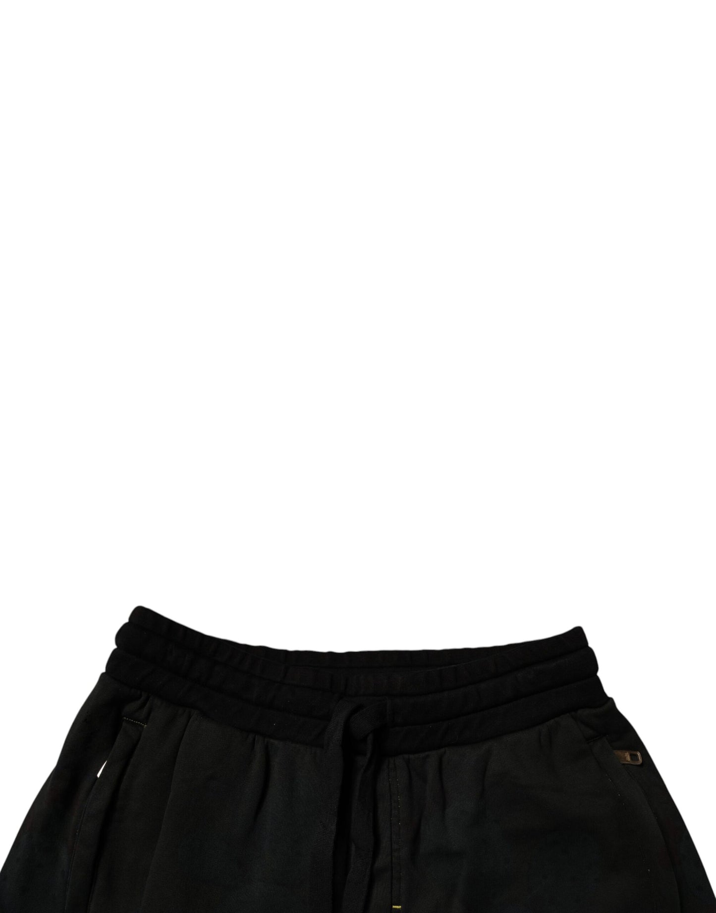 Dolce & Gabbana Schwarz Baumwolle Sweatshorts Männer Bermuda Shorts