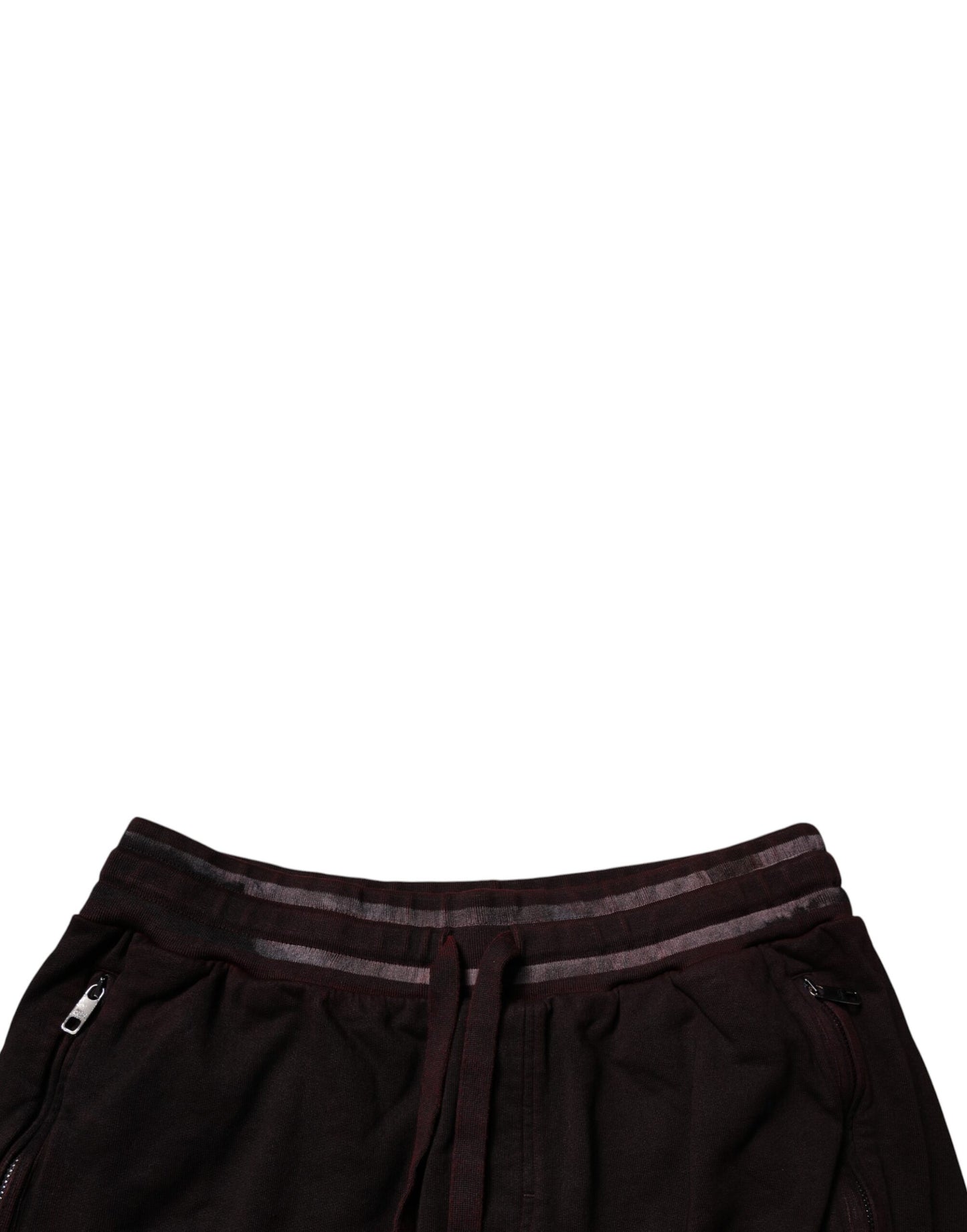 Dolce & Gabbana Maroon Baumwolle Logo Plaque Männer Bermuda Shorts