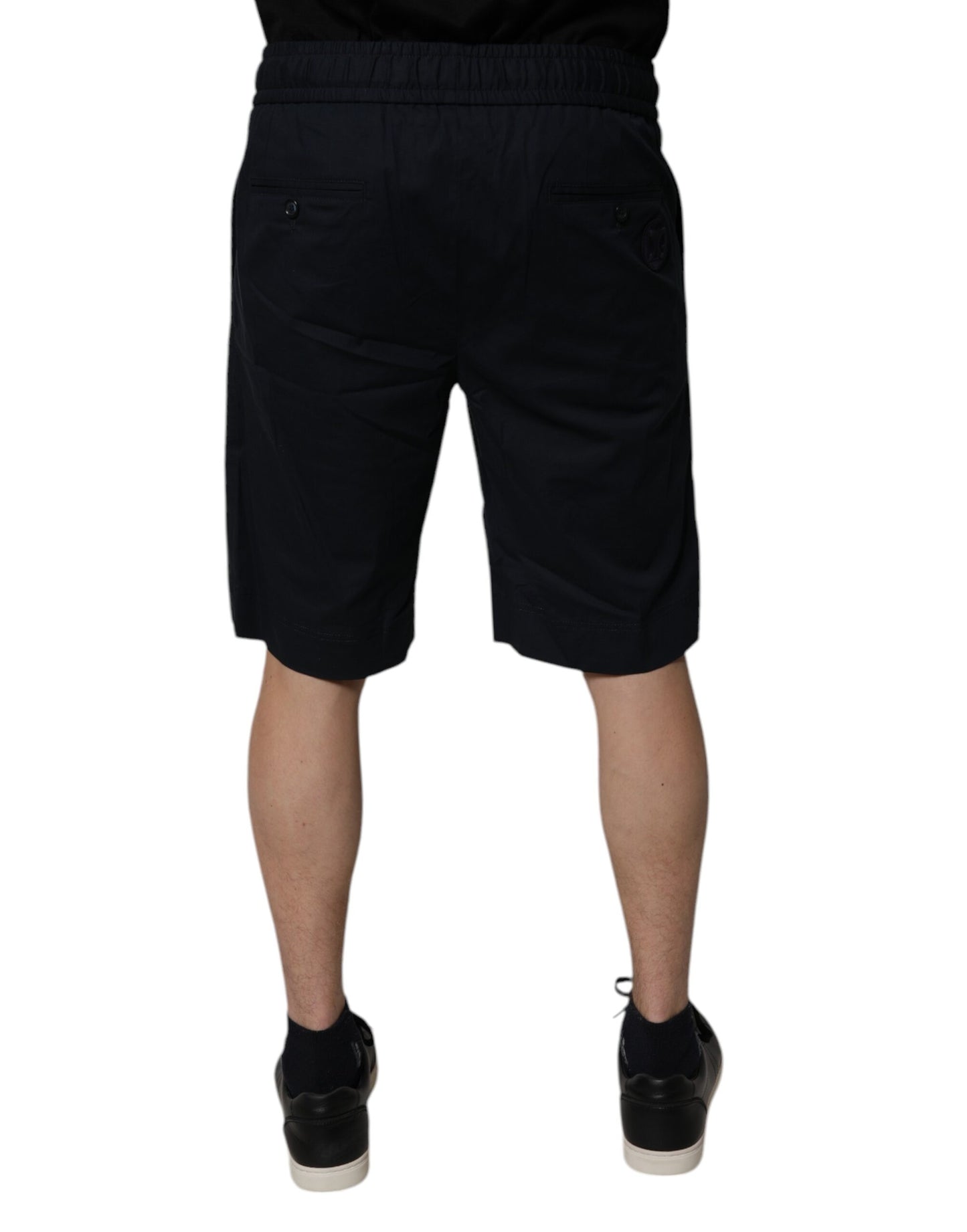 Dolce & Gabbana Schwarz Baumwolle Sweatshorts Männer Bermuda Shorts