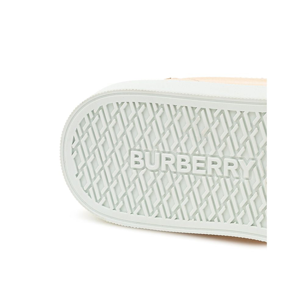 Burberry Rosa Leder-Sneaker mit niedrigem Schaft