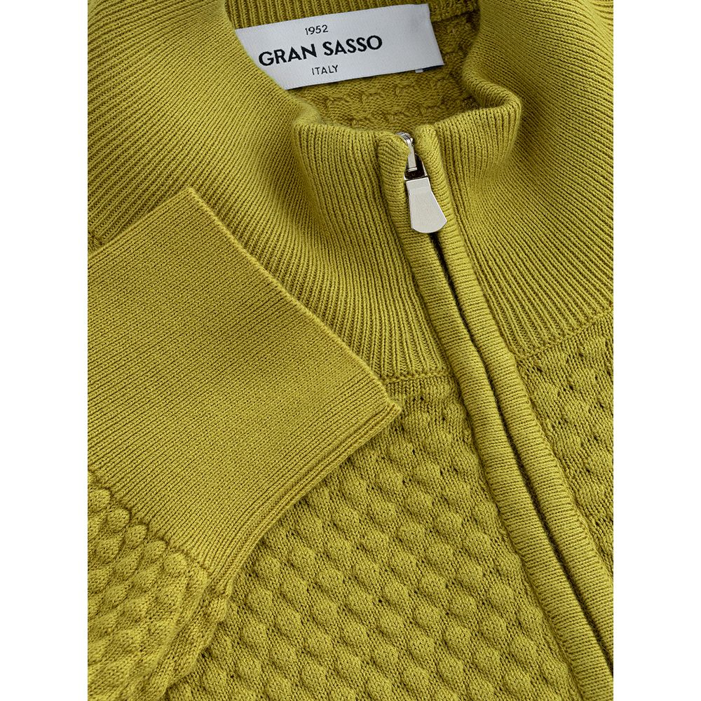 Gran Sasso Elegante gelbe Baumwollstrickjacke für Männer