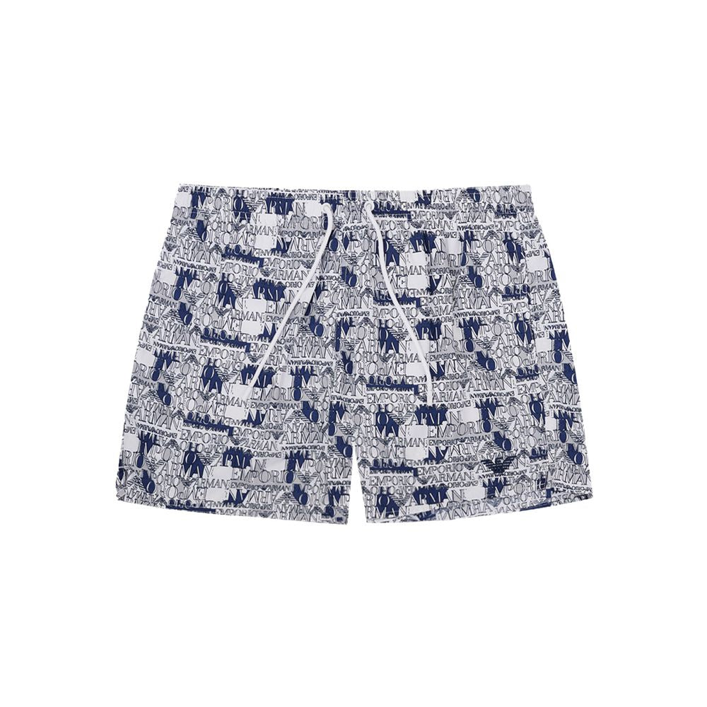 Emporio Armani Elegante weiße Polyester-Badeshorts