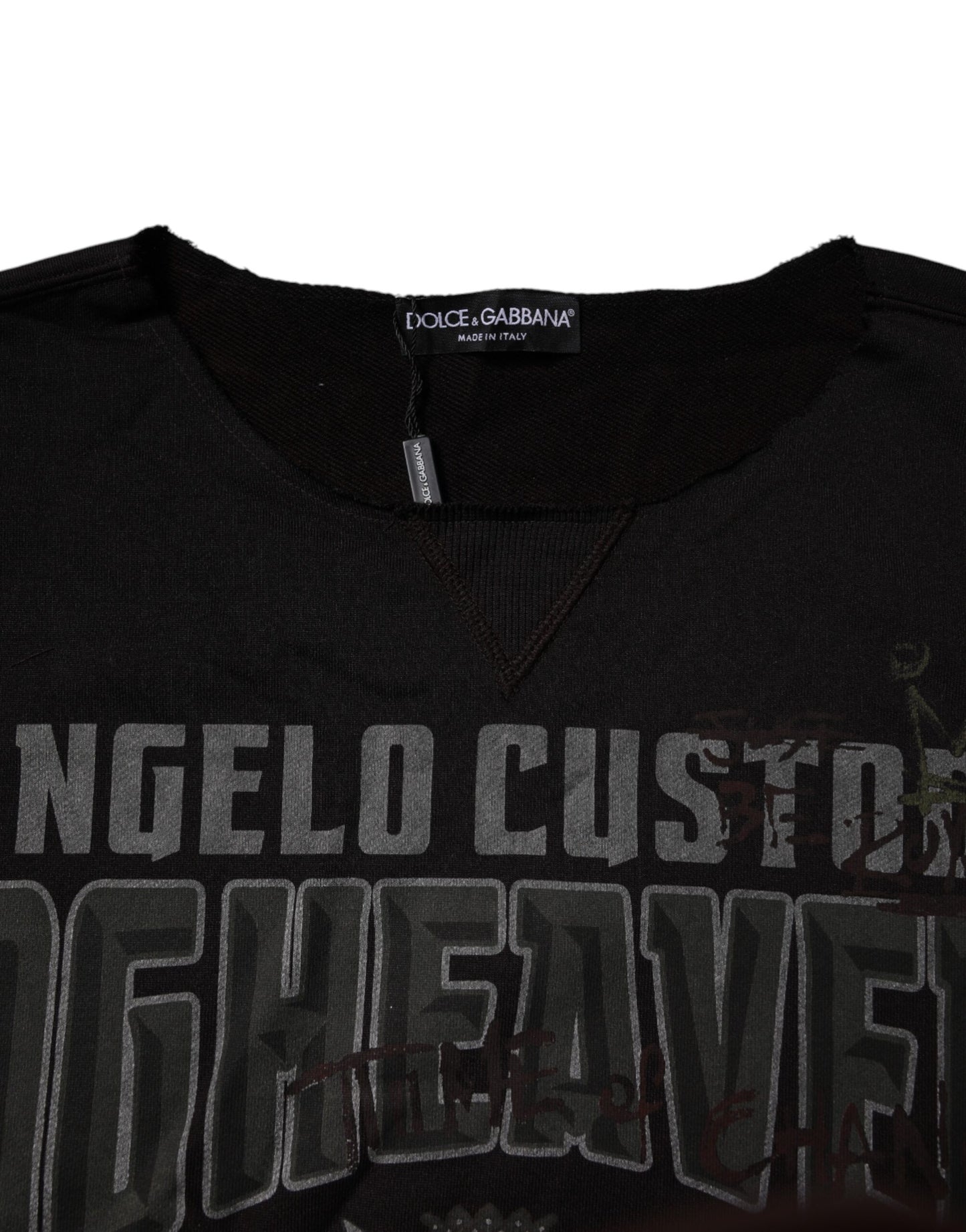 Dolce & Gabbana Schwarzer DG Heaven Pullover mit Rundhalsausschnitt