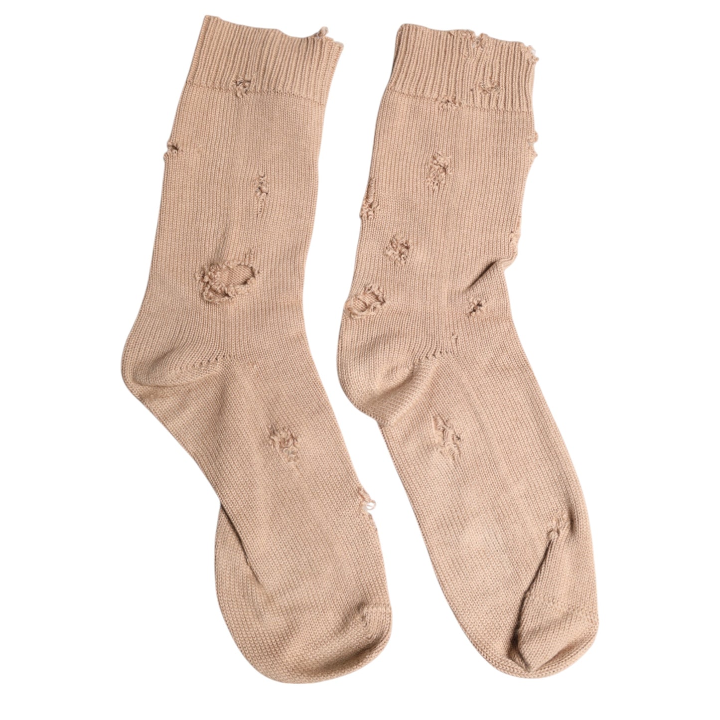 Dolce & Gabbana Beige Solid Stretch Mid Calf Herren Socken