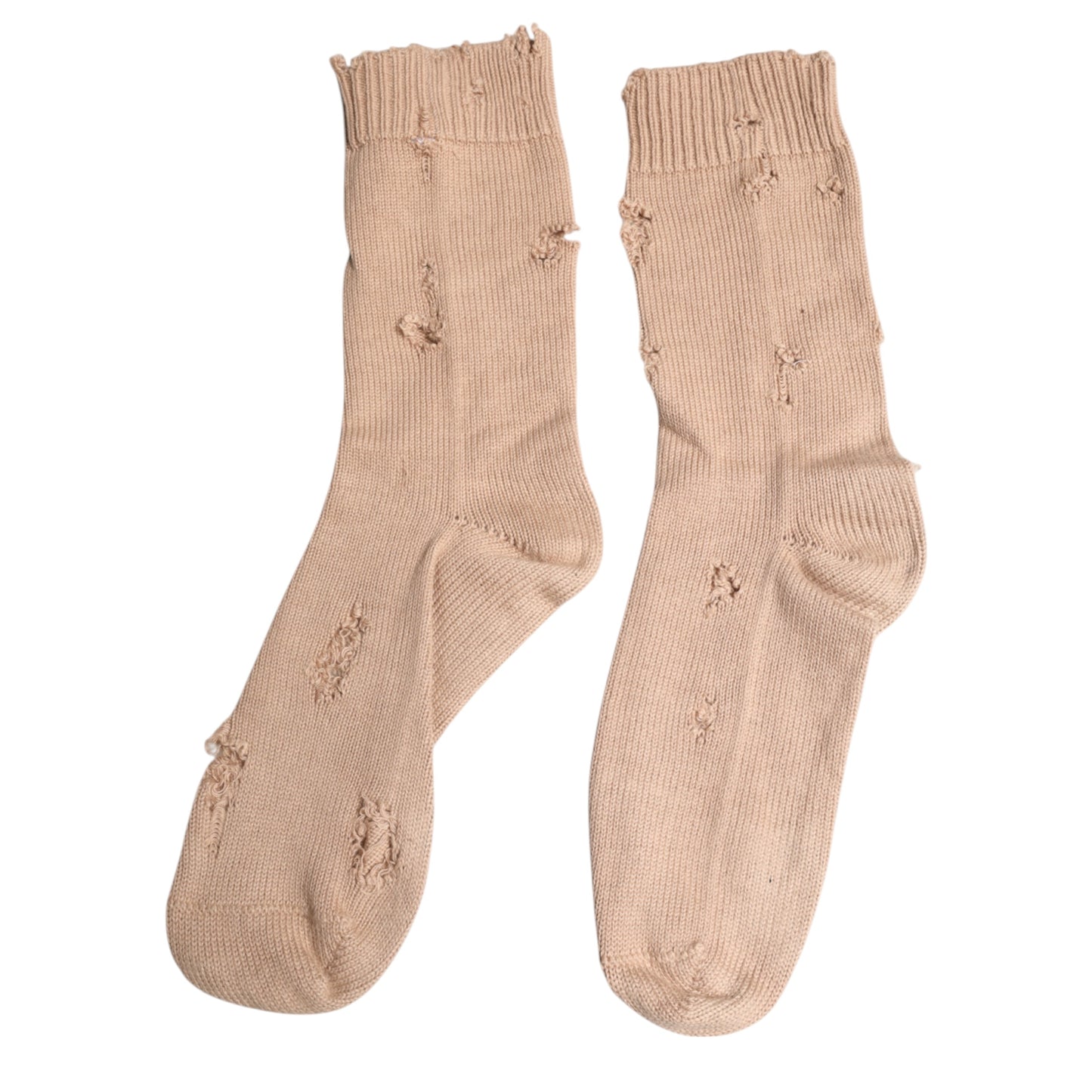 Dolce & Gabbana Beige Solid Stretch Mid Calf Herren Socken