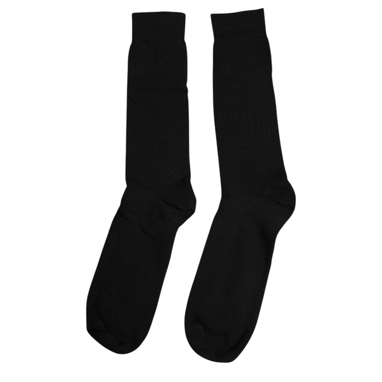 Dolce & Gabbana Schwarze Solid Cotton Mid Calf Herren Socken