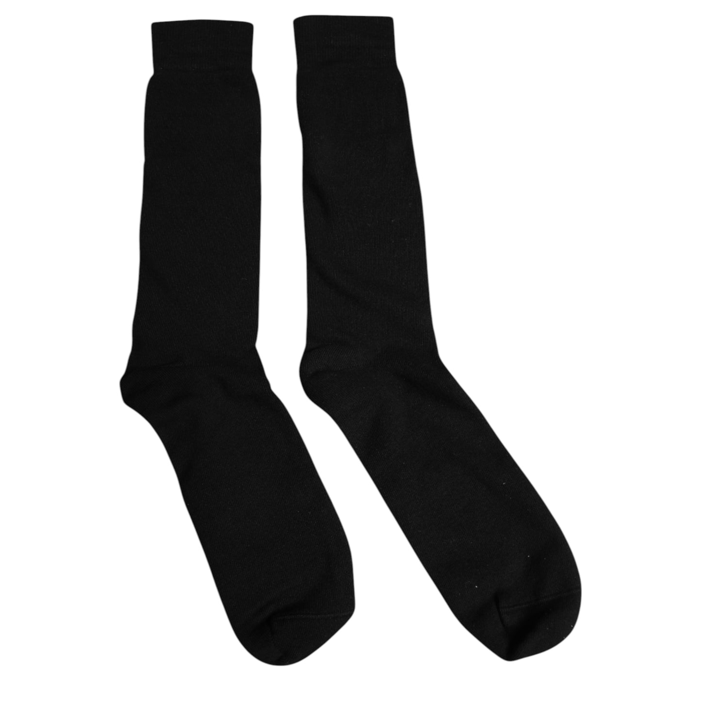 Dolce & Gabbana Schwarze Solid Cotton Mid Calf Herren Socken