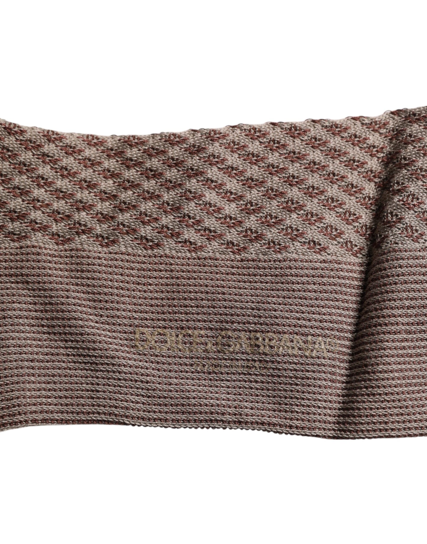 Dolce & Gabbana Brown Solid DG Logo Mid Calf Herren Socken