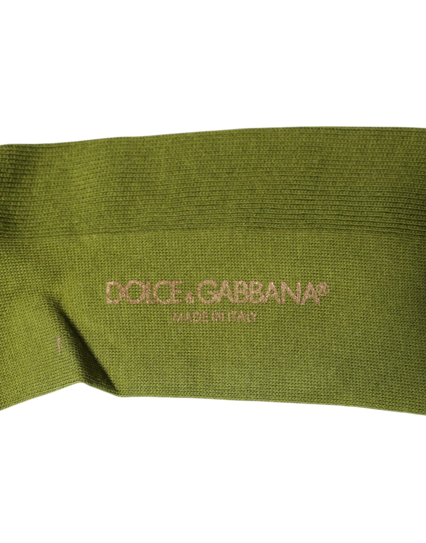 Dolce & Gabbana Grüne Baumwolle Logo über die Wade Socken