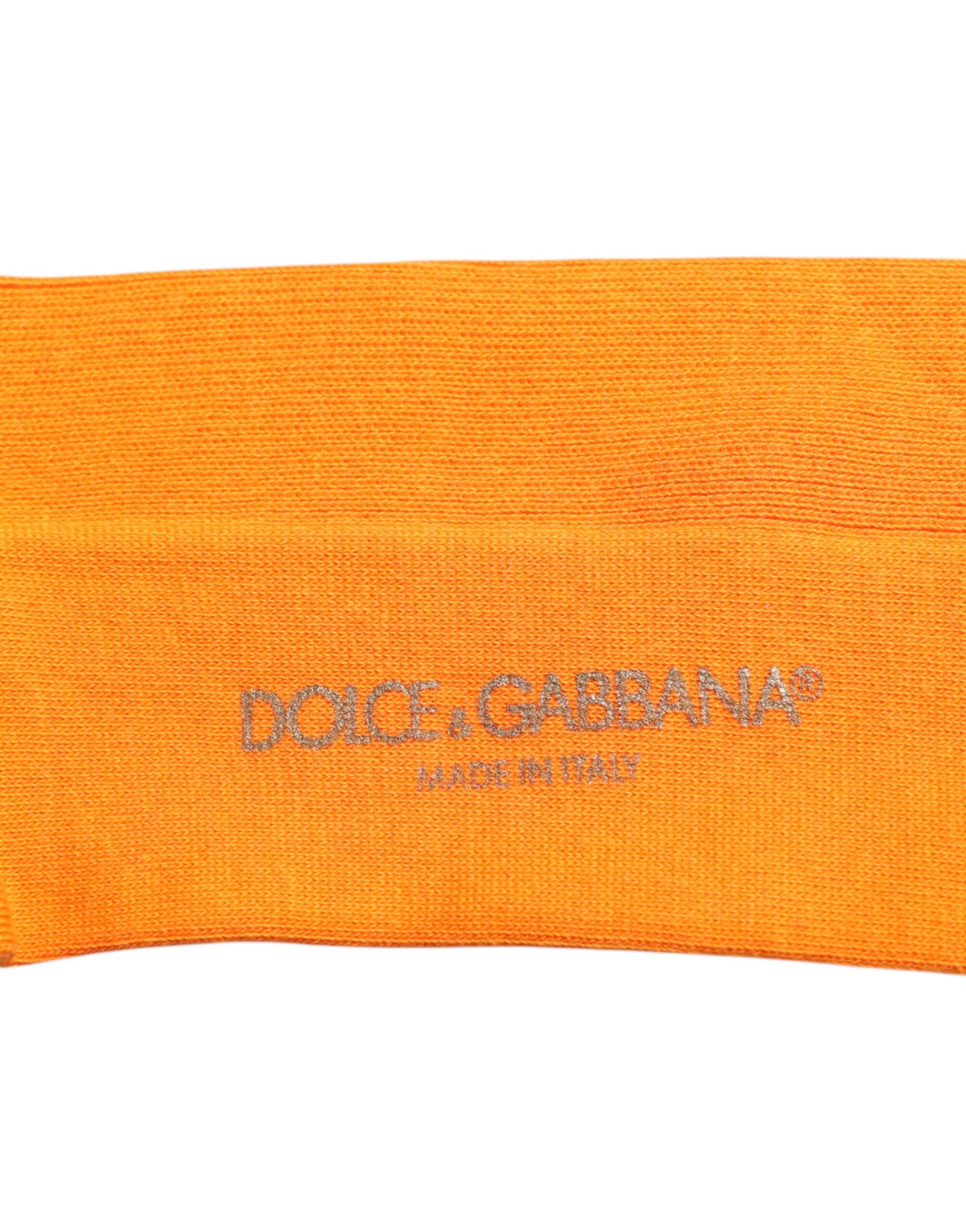 Dolce & Gabbana Orange Baumwolle Logo über die Wade Socken
