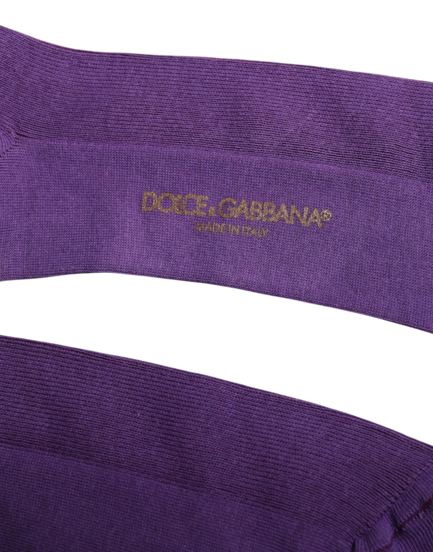 Dolce & Gabbana Lila Baumwolle Logo über das Kalb Socken