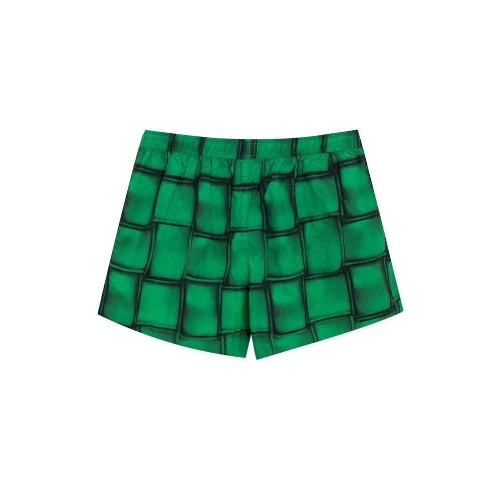 Bottega Veneta Grüne Badeshorts aus Polyamid