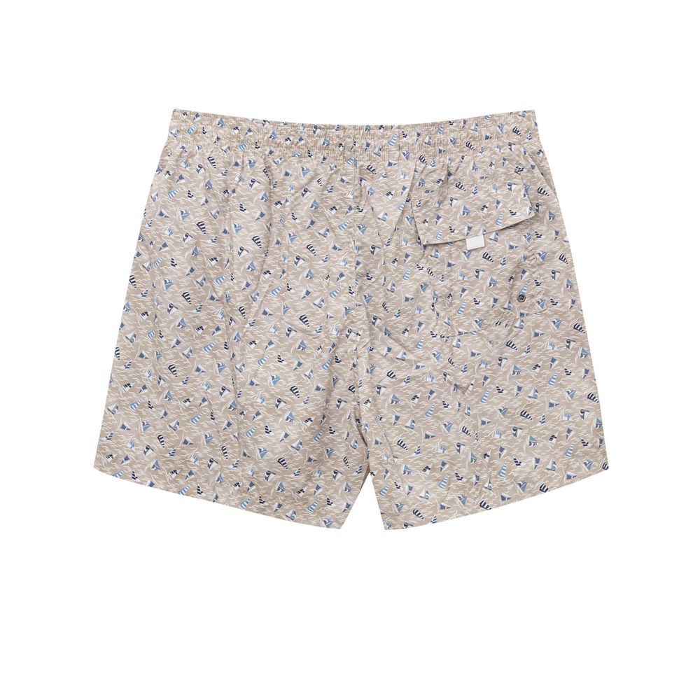 Canali Beigefarbene Badeshorts aus Polyester
