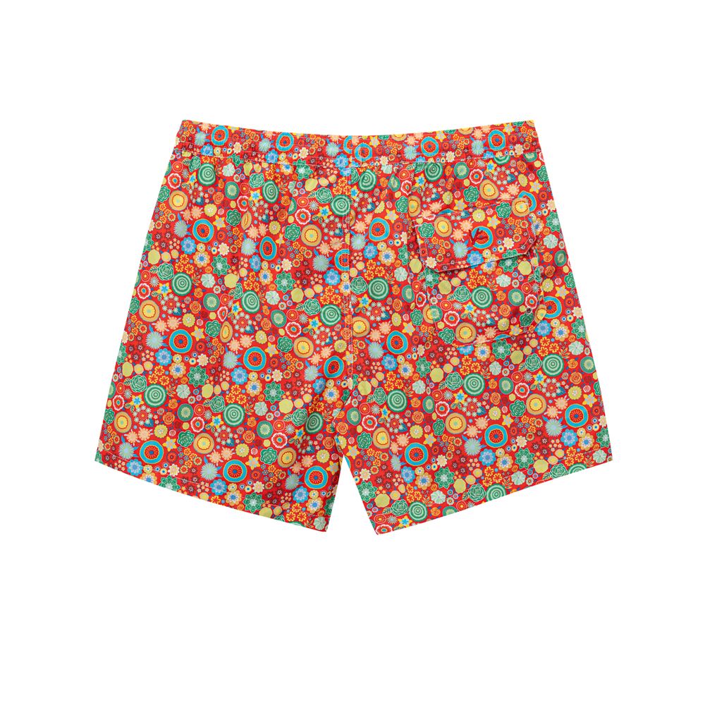 Isaia Rote Badeshorts aus Polyester