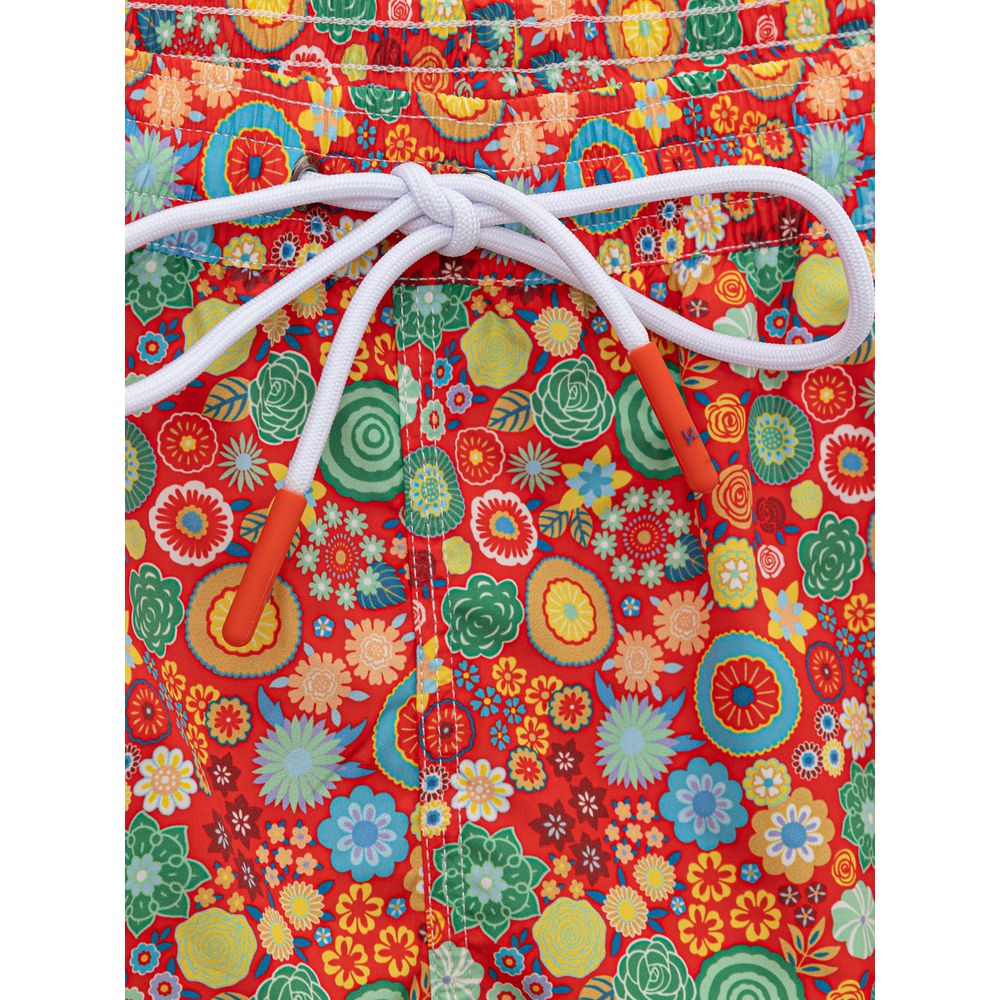 Isaia Rote Badeshorts aus Polyester