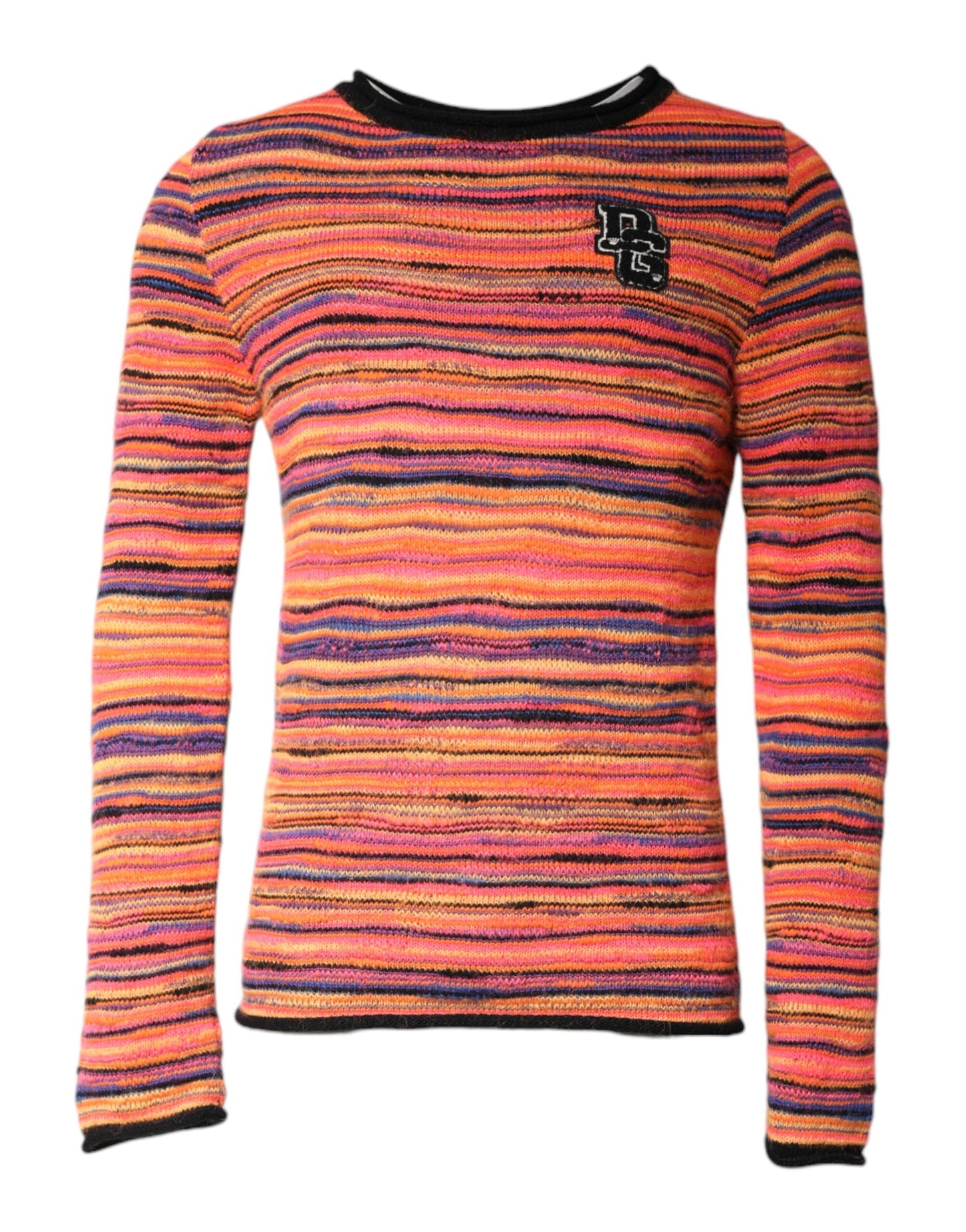 Dolce & Gabbana Mehrfarbiger DGLogo-Strickpullover aus Wolle